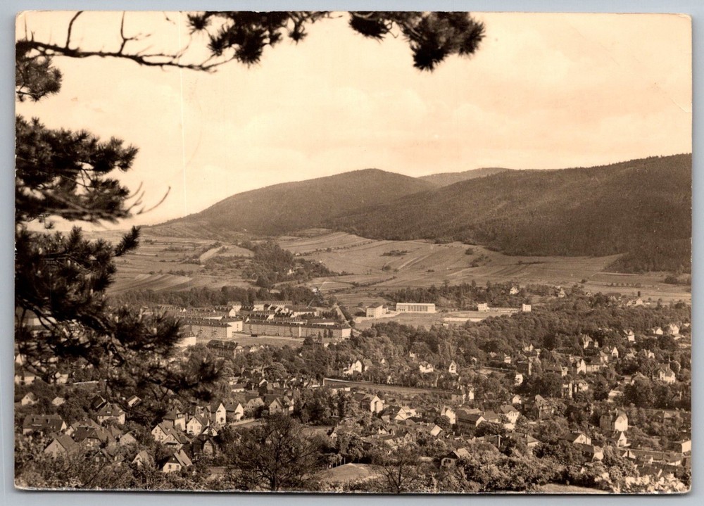 Bad Blankenburg Thuringia View from Hausberg RPPC Real Photo Postcard