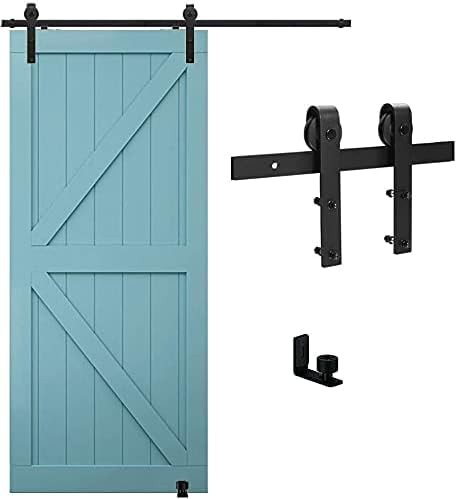 6FT Sliding Barn Door Hardware Kit with Floor Guide for 30