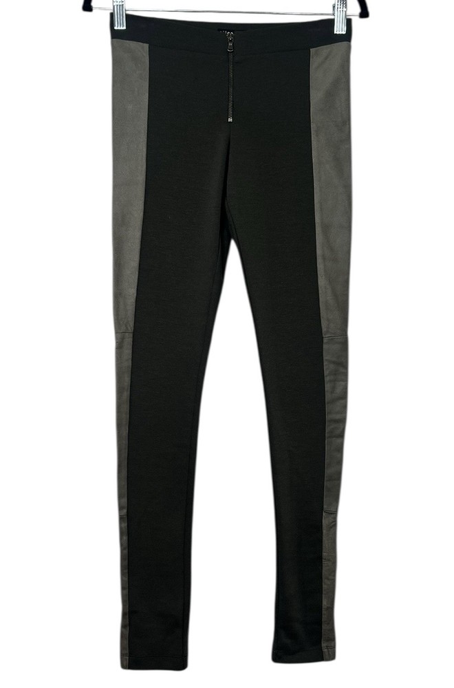 Alice + Olivia Front Zip Leather Panel Leggings