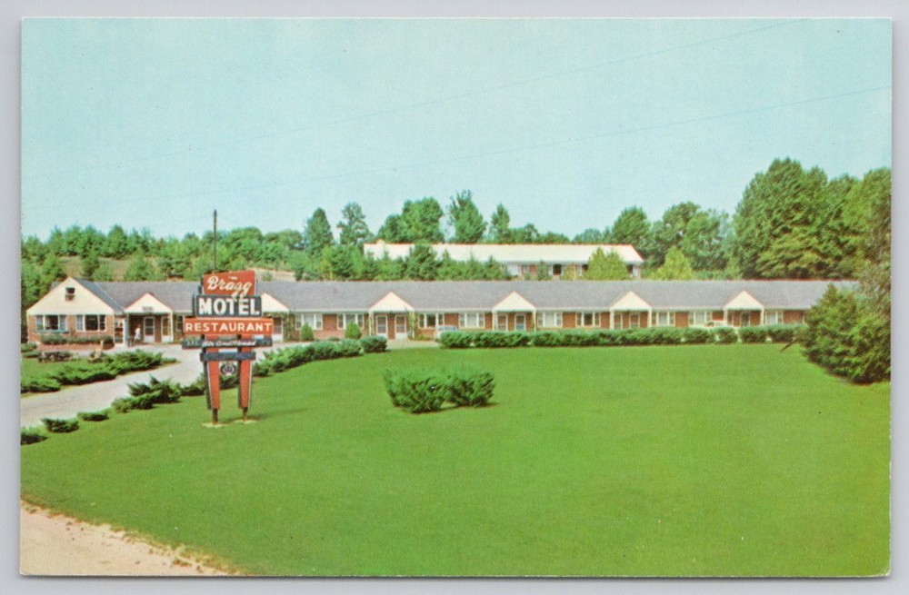Bragg Motel & Restaurant Upper Marlboro Maryland MD Chrome Postcard