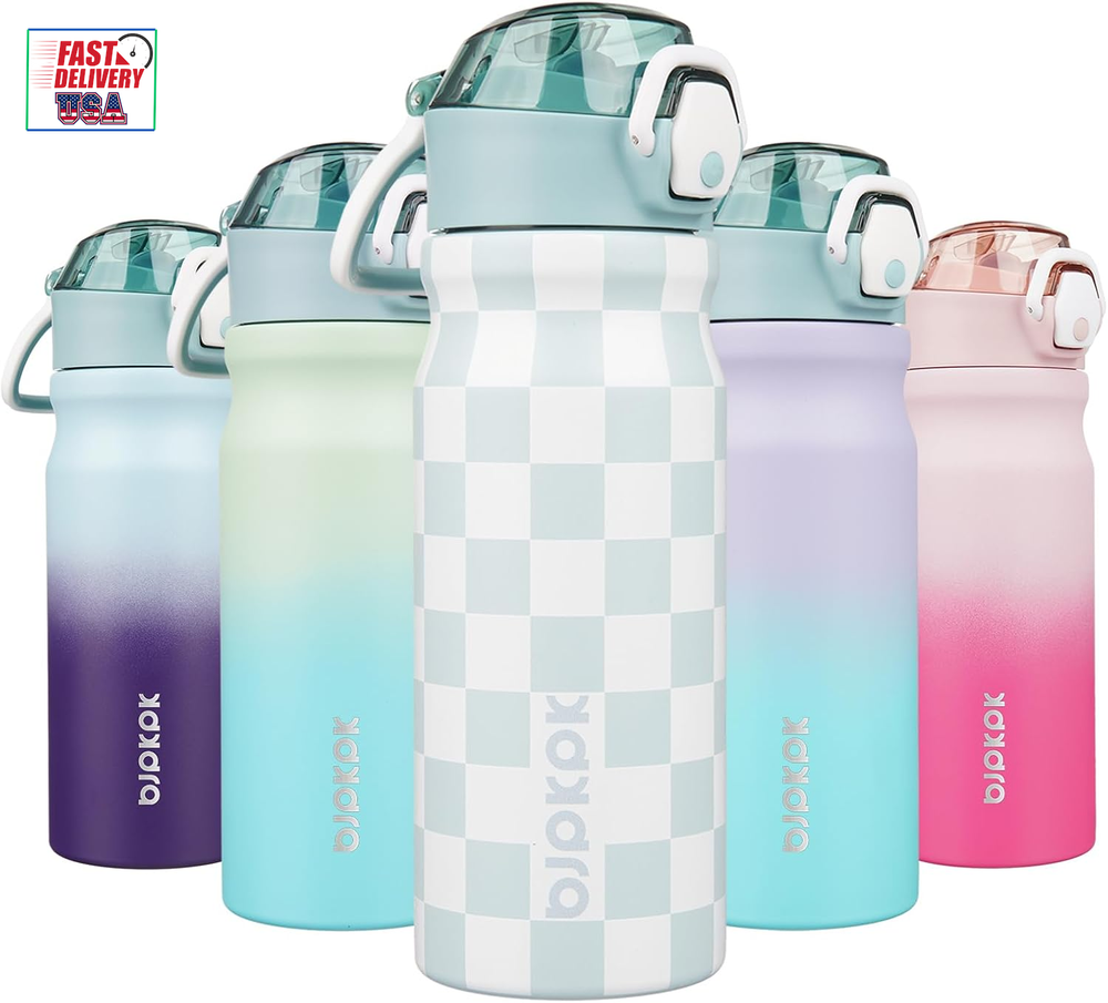 18Oz Stainless Steel Insulated Thermo Water Bottle with Straw Lid Reusable Metal Design