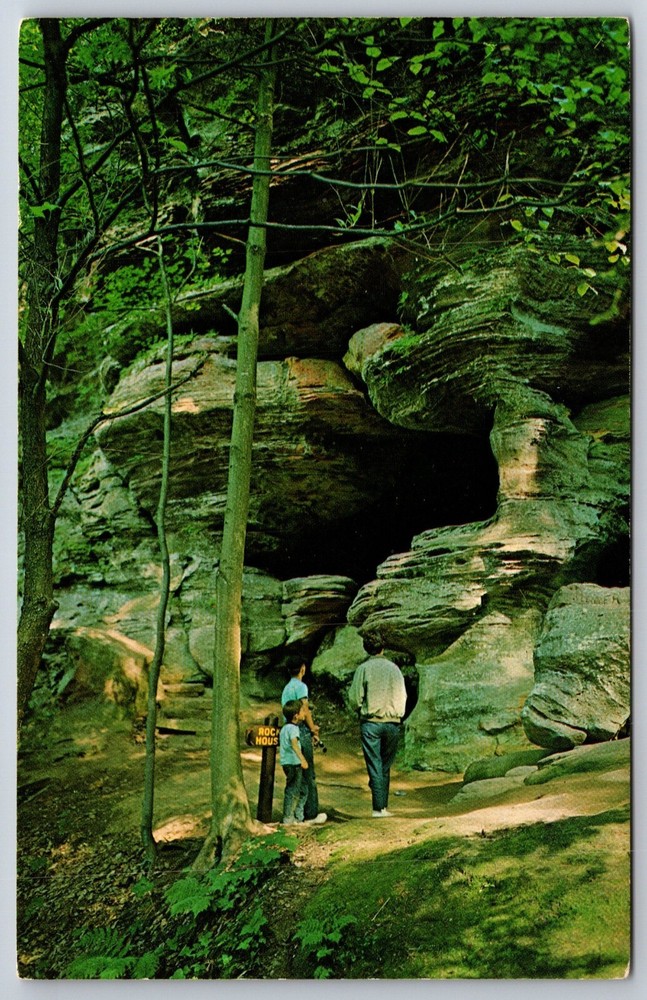 Logan Ohio~Exterior View At Rockhouse~Vintage Postcard