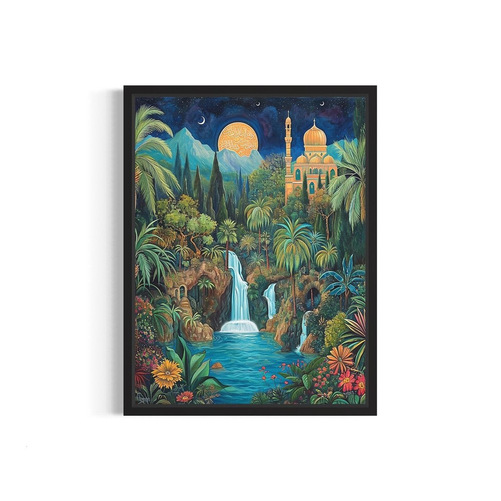 Islamic Garden Of Paradise Poster Art Print Religion Wall Art Decoration Artwork