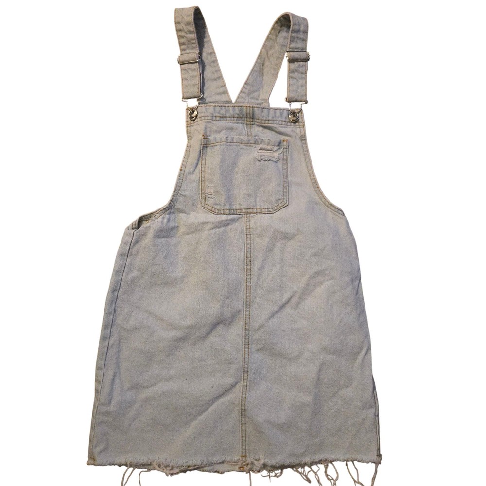Wild Fable Overalls Skirt Size S Raw Hem Denim Spring Festival Light Academia
