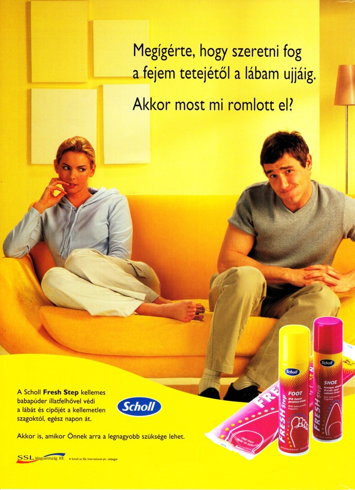 DR SCHOLL Magazine Print Ad Advert #09 RARE 1999 CUTE COUPLE ~ FUNNY FOREIGN AD