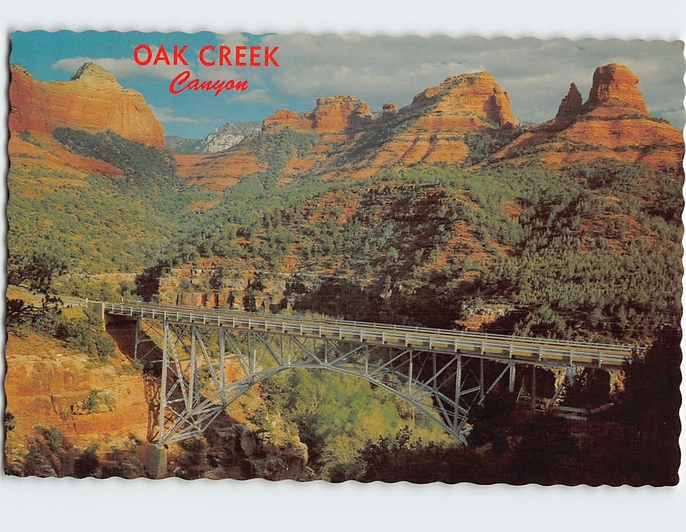 Postcard Midgely Bridge Oak Creek Canyon Arizona USA