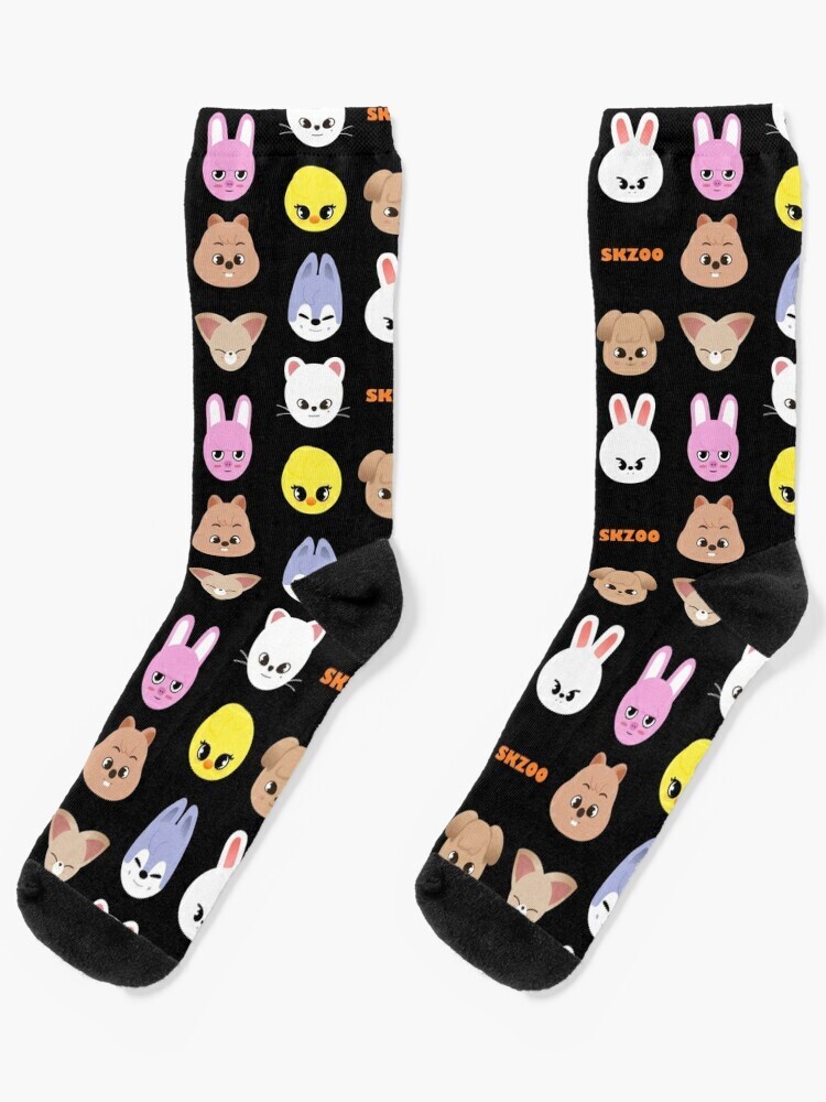 SKZOO Socks Sublimated Crew Socks, Socks Stray Kids Unisex Socks, SKZ Socks