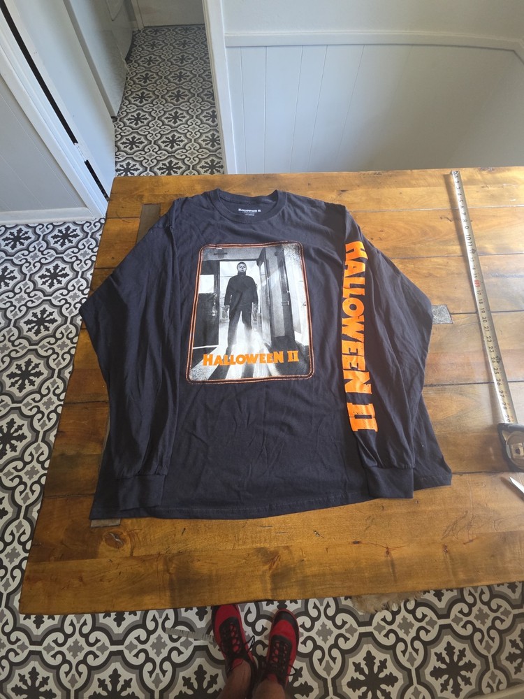 Halloween II Michael Myers Shirt Mens 2XL Black Horror Movie Long Sleeve Graphic