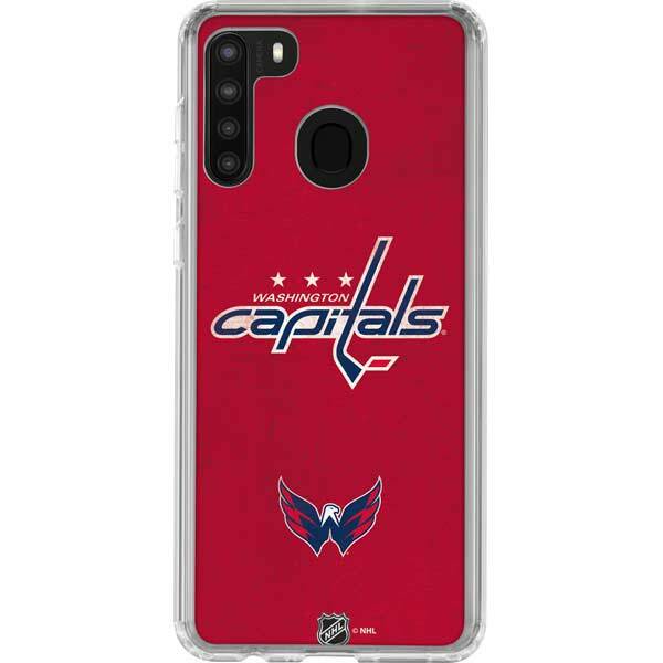 NHL Washington Capitals Galaxy A21 Clear Case - Washington Capitals Distressed