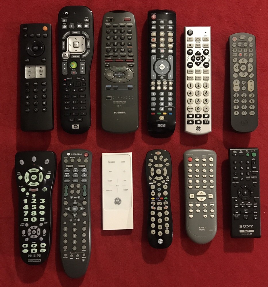 Lot of 12 Remote Controls by Sony Vizio Philips Magnavox Toshiba HP RCA Motorola
