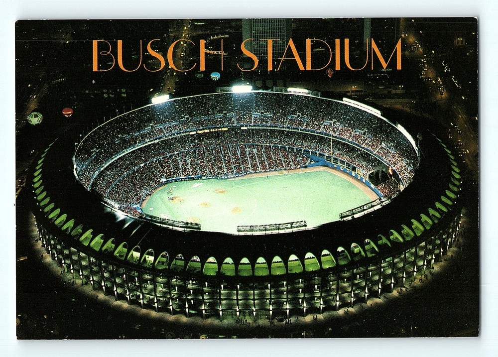 Busch Stadium Overhead Night View St Louis Missouri 4x6 Postcard F2