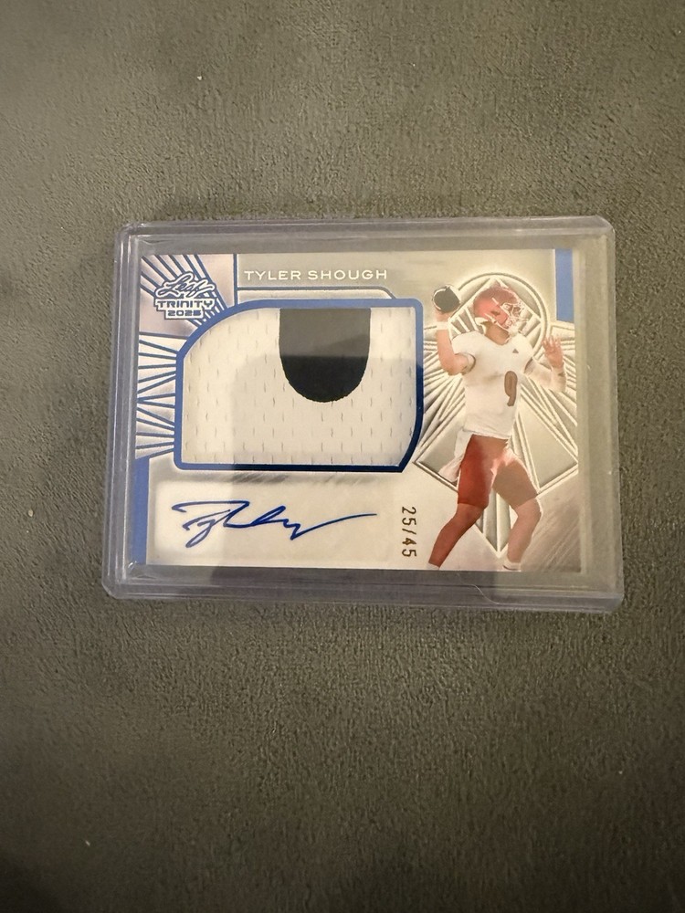 Tyler Shough Patch Auto Game Used Leaf Trinity 2025