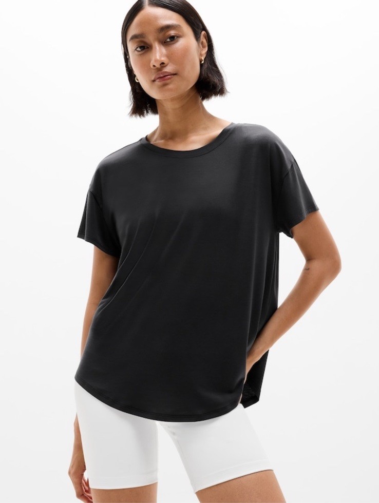 Athleta Move with ease tee- xs- black- nwot