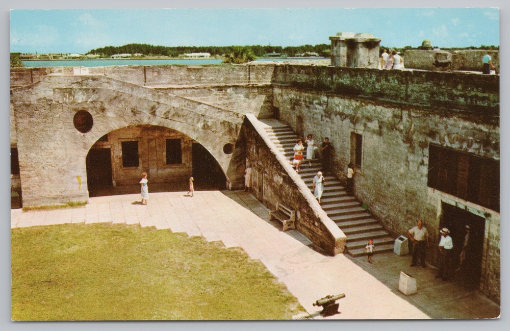 State View~Entrance & Stairway to Top of Wall San Marcos Mon~Vintage Postcard