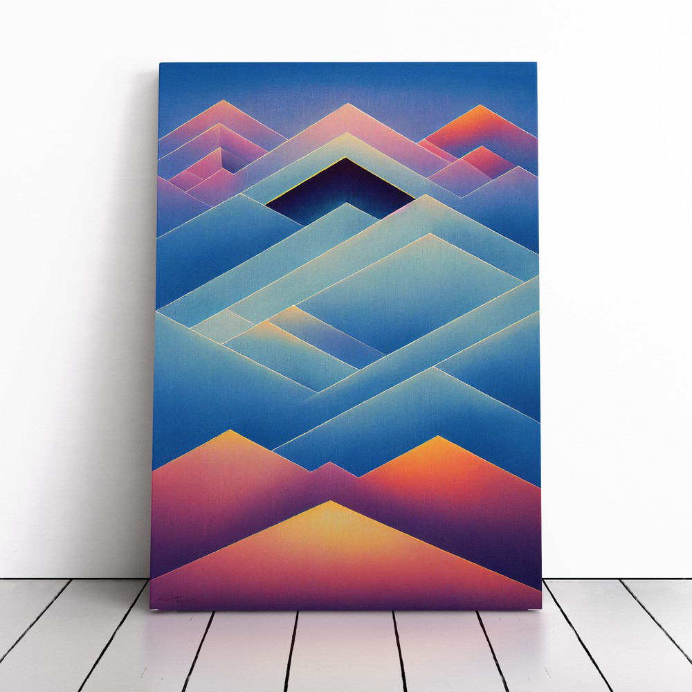 An Abstract Mountain Landscape No.4 Canvas Wall Art Print Framed Picture Lounge