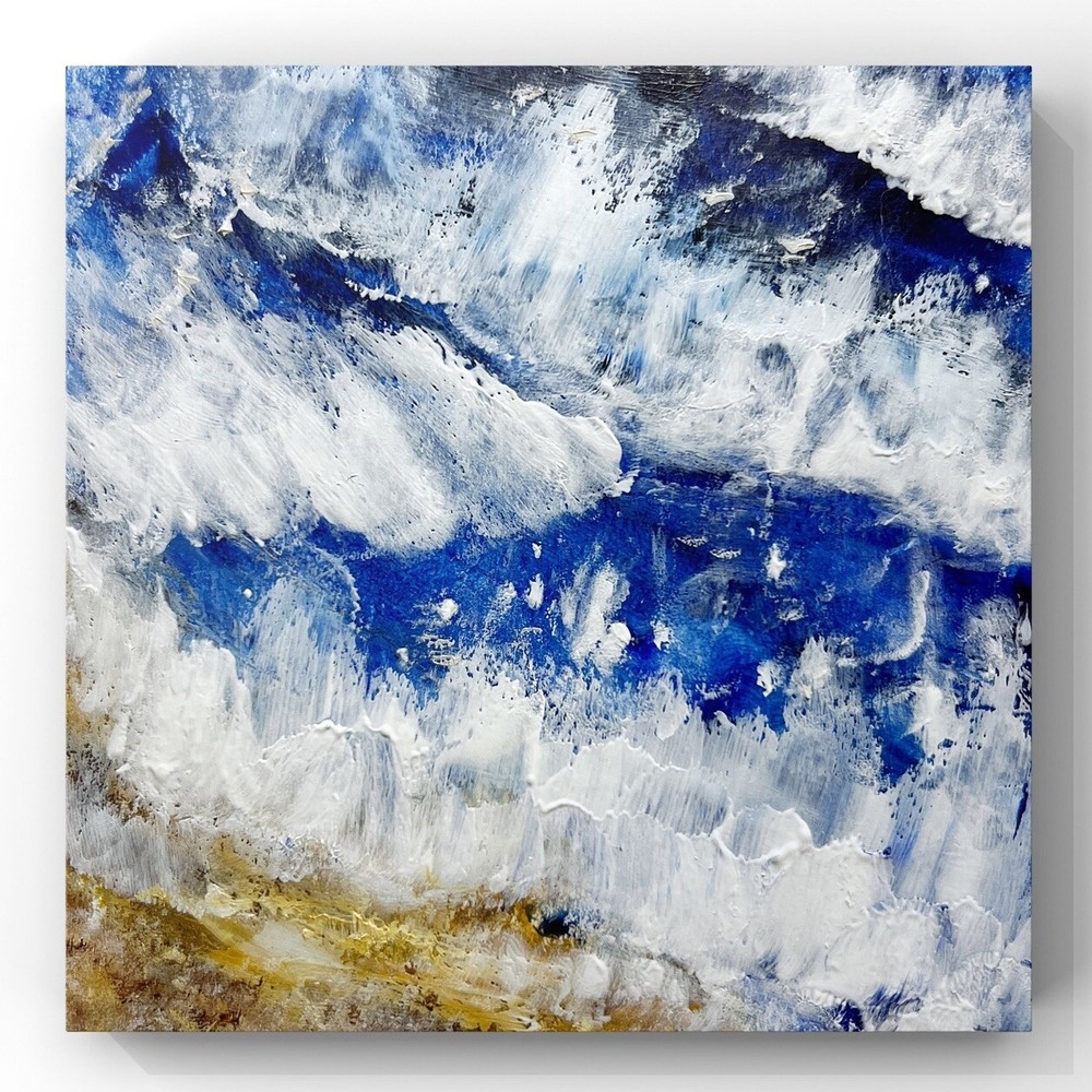 Abstract Seascape Miniature Acrylic Painting Coastal Beach Art