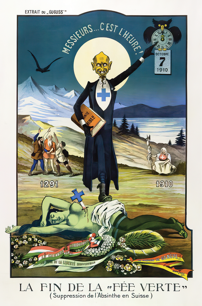 Vintage Absinthe Ban Green Fairy Art Print - Perfect Gift-image