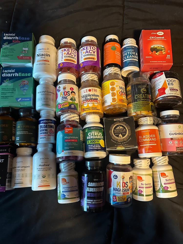 Huge Wholesale Lot Of 30 Vitamins and Supplements - exp 07/2025+  NEW/SEALED