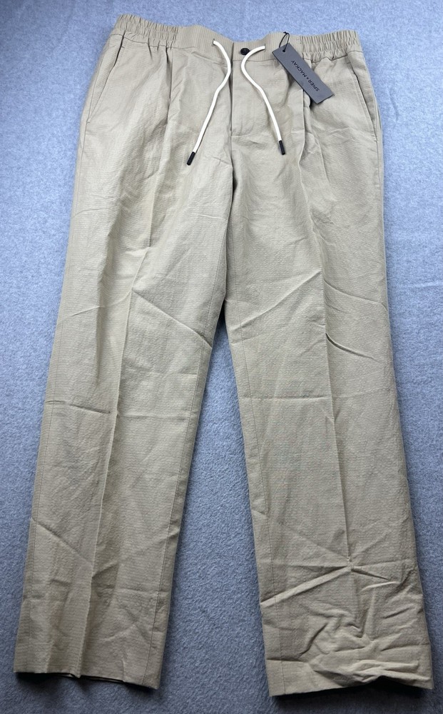 Spier & Mackay Men’s Pants Easy Trousers Cotton/ Linen Drawstring Sz 36 Slim NWT