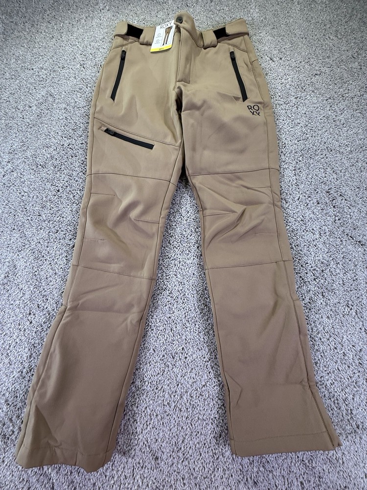 NWT Roxy Tan Ski Pant Women's Small Adjustable Waist Water & Wind Resistant