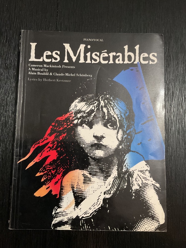 Les Miserables Vintage Piano Vocal Book Sheet Music Songs 1991 Musical Paperback