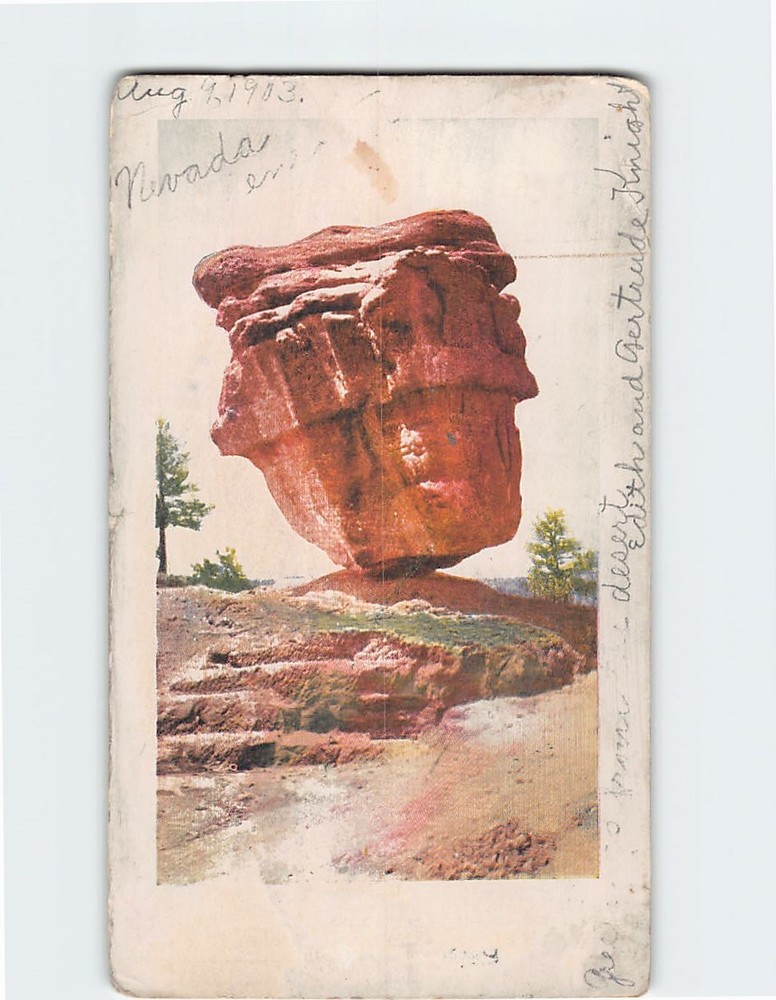 Postcard Balanced Rock Garden of the Gods Denver Colorado