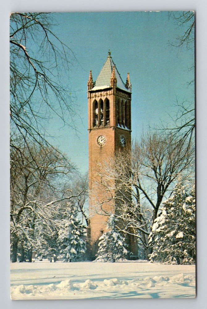 Ames IA-Iowa, The Campanile, College Campus, Vintage c1961 Postcard