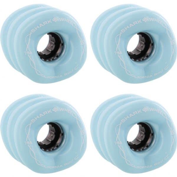 Shark Wheels California Roll Ice Blue Skateboard Wheels - 60mm 78a (Set of 4)