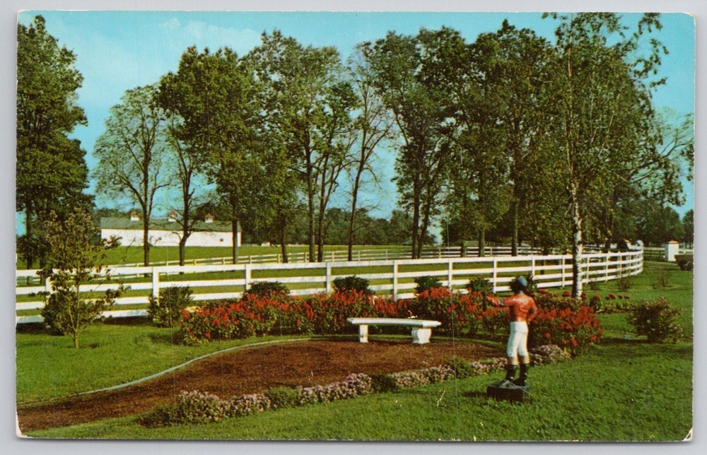 Calumet Farm Horse Cemetery Lexington KY Blue Grass Country Chrome Postcard