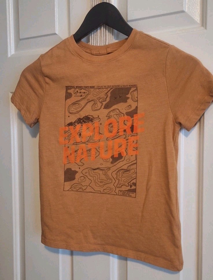 Boys' Short Sleeve Explore Nature Graphic T-Shirt - Cat & Jack™ Brown Size Small