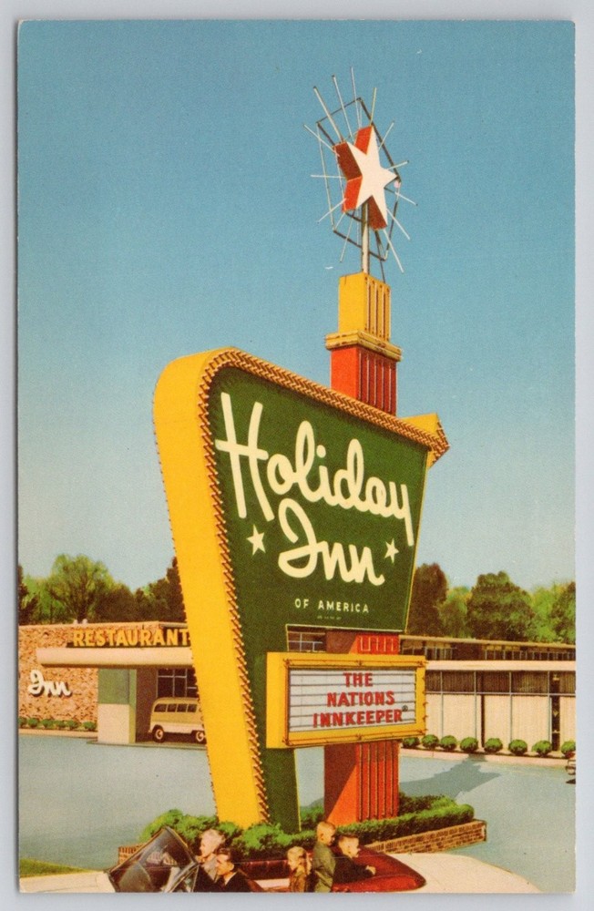 Vintage Holiday Inn Jonesboro Arkansas Sign Chrome Postcard Curteichcolor
