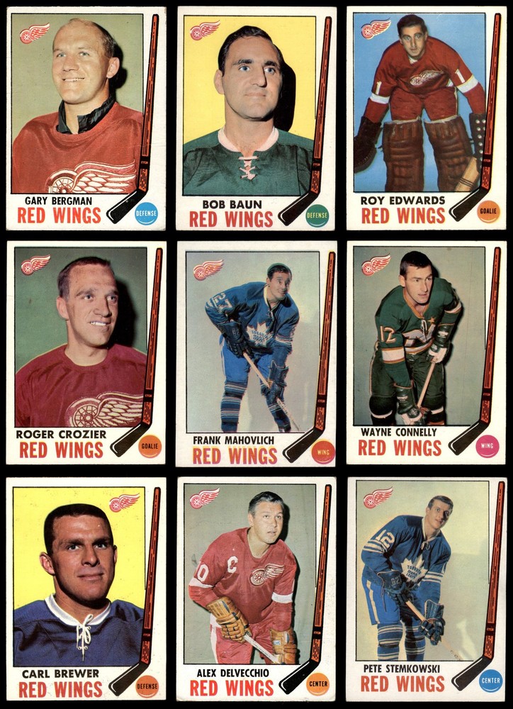 1969-70 Topps Detroit Red Wings Near Team Set 3.5 - VG+ 7177075 (9 / 11 cards)