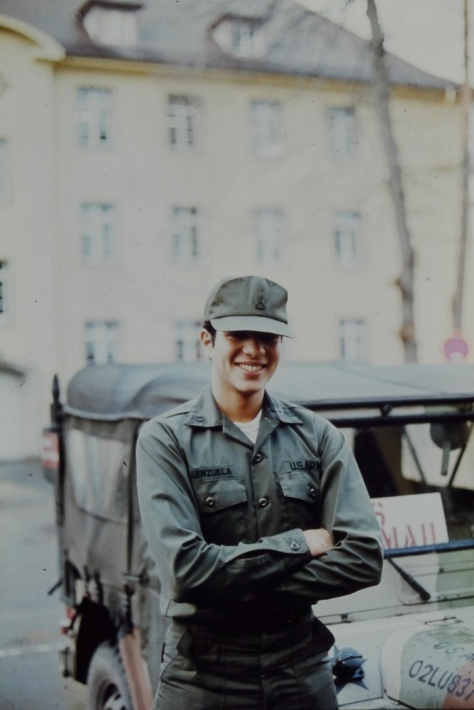 1960s Unknown 35mm Slide US Army Soldier Military Jeep Germany