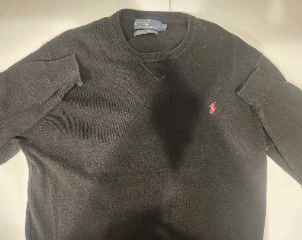 Polo Ralph Lauren Sweater Men’s XL Black Cotton Crewneck Pullover