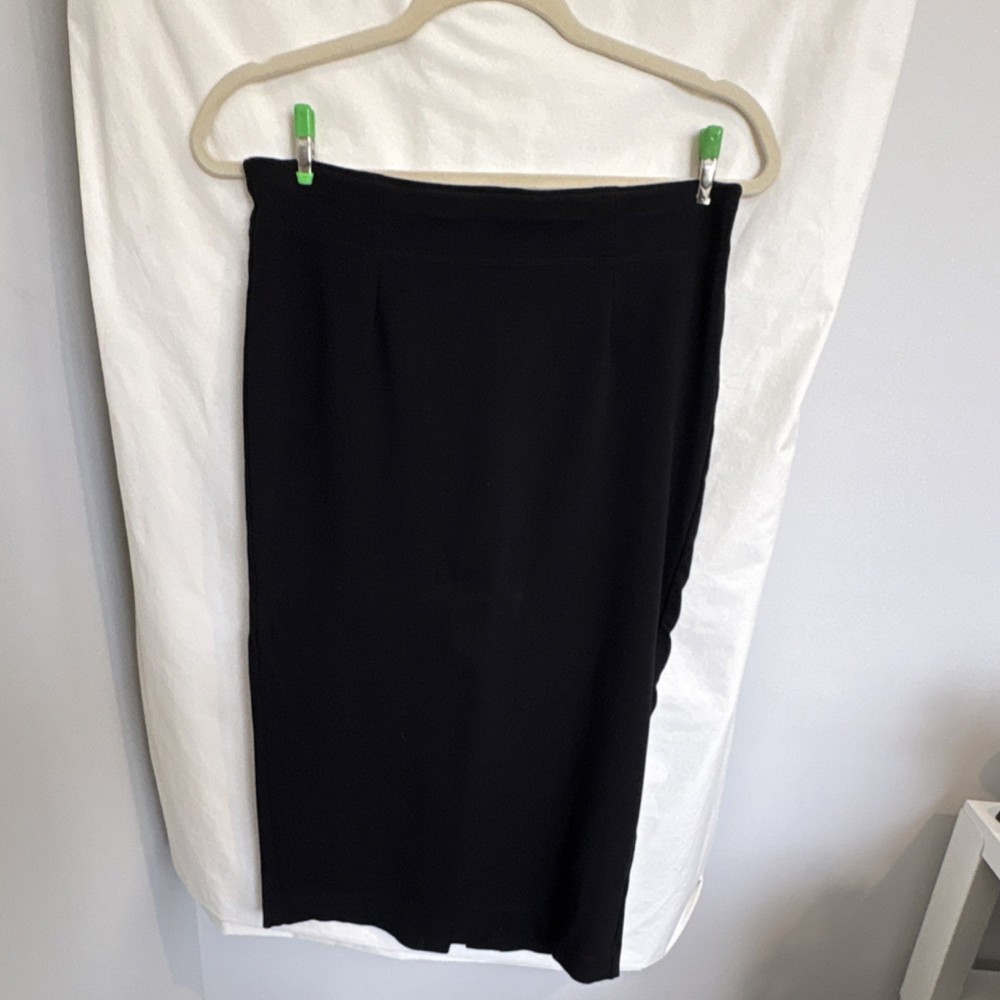 Eileen Fisher Black Stretch Knit Pencil Skirt Viscose S