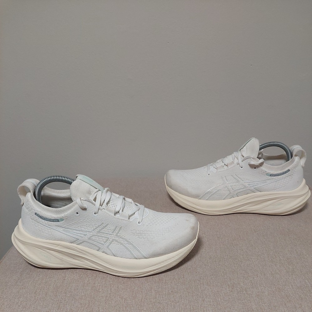 ASICS Gel Nimbus 26 Women’s White Off White Running Shoes Sneake 1012B601 SIZE 9