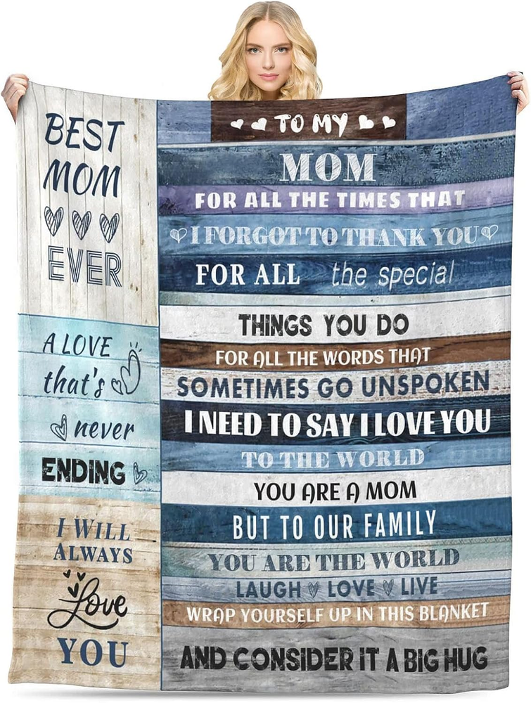 Gifts for Mom, Anniversary Birthday Gifts for Mom, Blanket to Mom from Daughter
