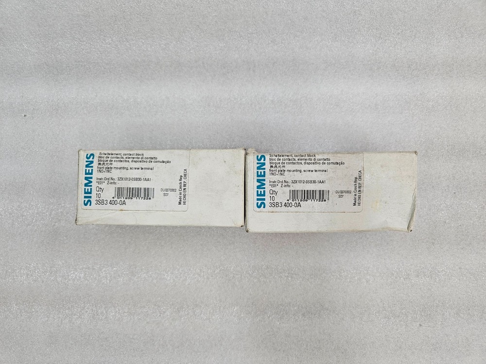 Siemens Push Button Auxiliary Contact 3SB3400-0A (20 PIECES)