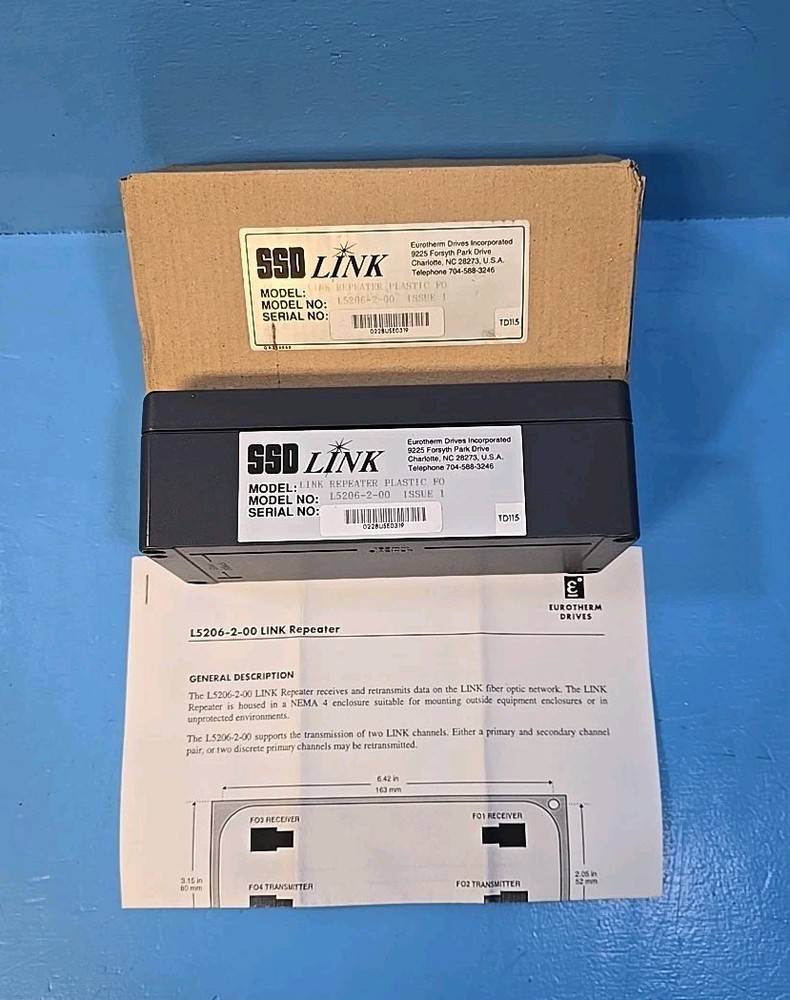Eurotherm SSD Link L5206-2-00 Optic Link Repeater Plastic FO