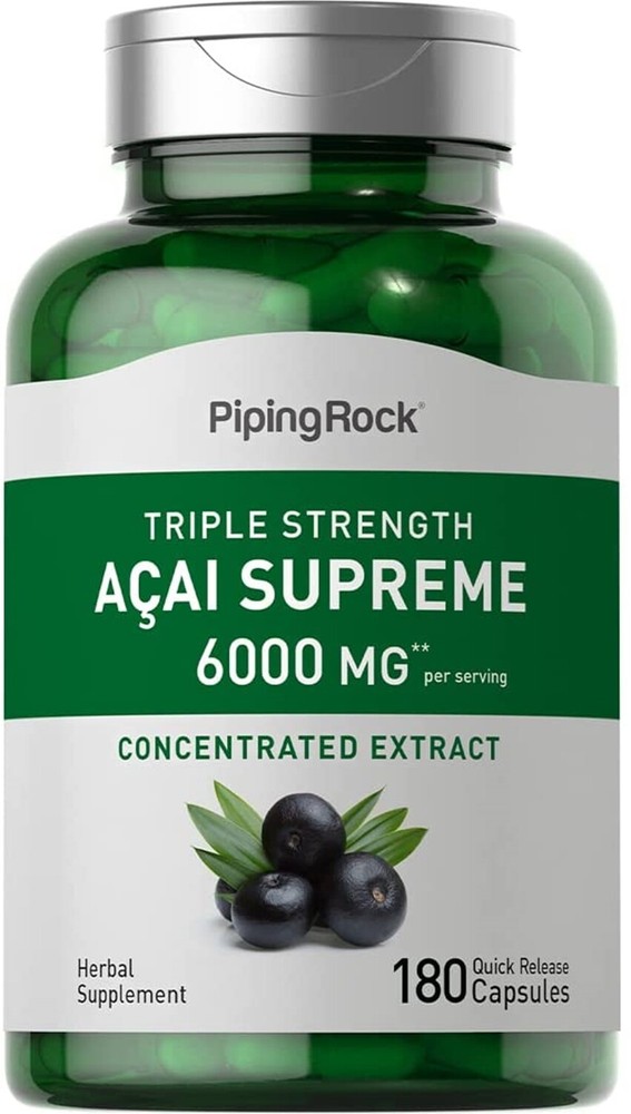 Acai Berry Extract 6000 Mg Superfruit Polyphenols Source Antioxidant, 180 Caps-image
