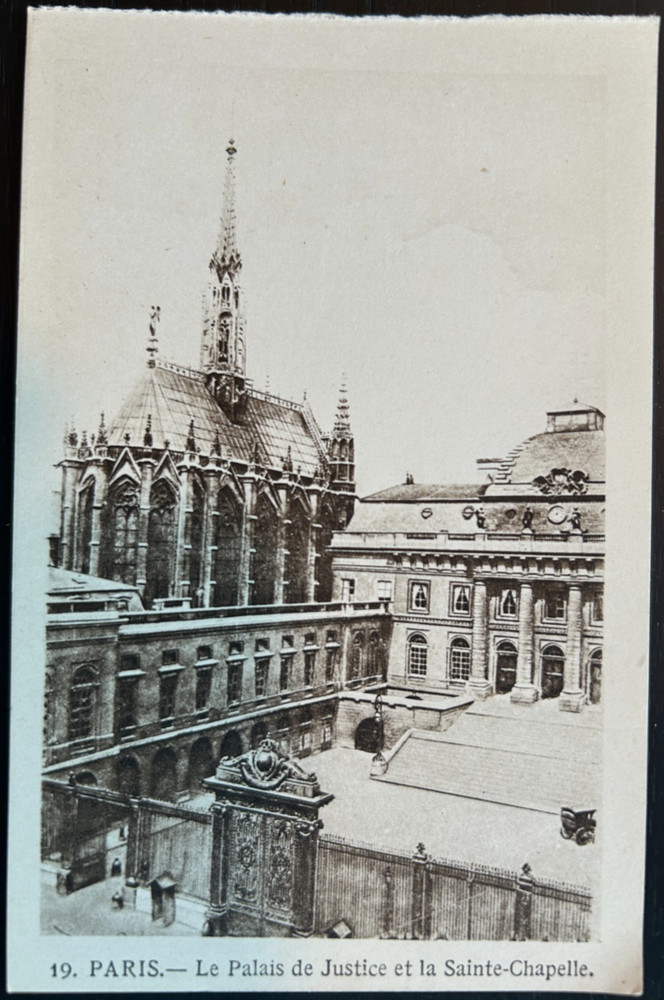 Antique postcard: Palais de Justice & Sainte-Chapelle, Paris, pre-1907, good con