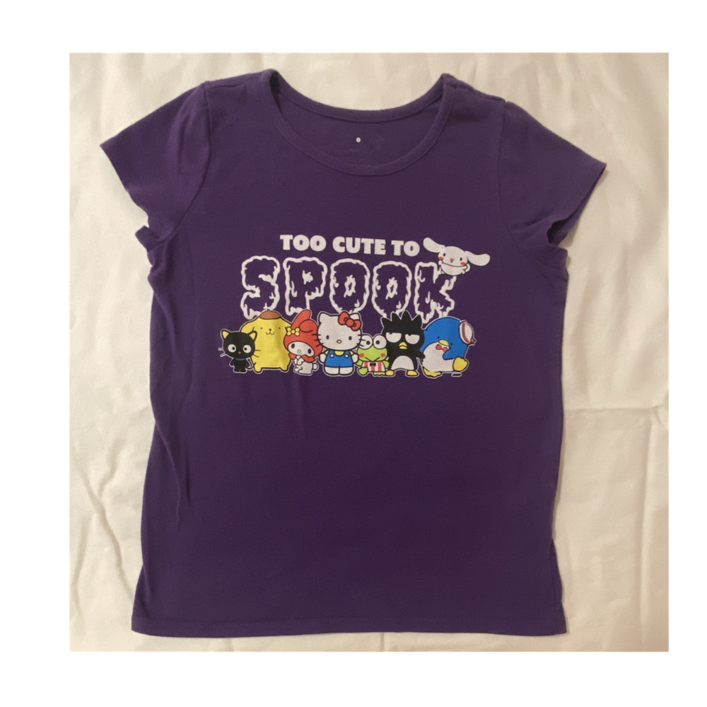 Sanrio Hello Kitty Girls Purple Graphic T-Shirt Crew Neck Size 7/8 Short Sleeve