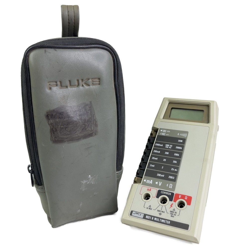 Fluke Model 8021 B Digital Multimeter Vintage w/ Case FOR PARTS BAD READINGS