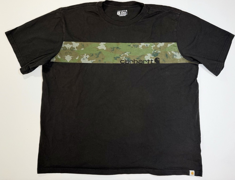 Carhartt Camo Green Black Short Sleeve Shirt Men's Size 3XL *Flaw