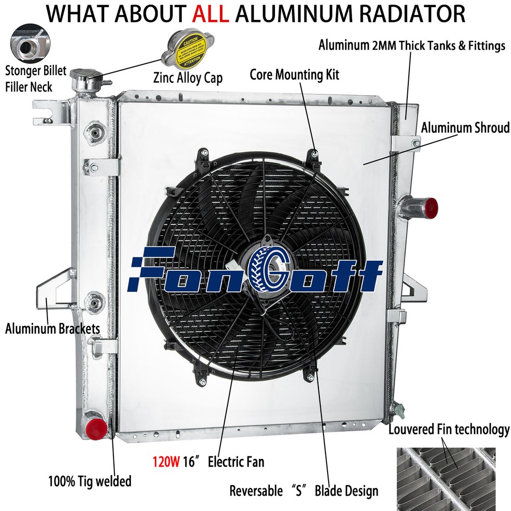 4-Row Radiator+Shroud+Fan For 98-11 Ford Ranger Pickup Explorer Mazda B4000 V6