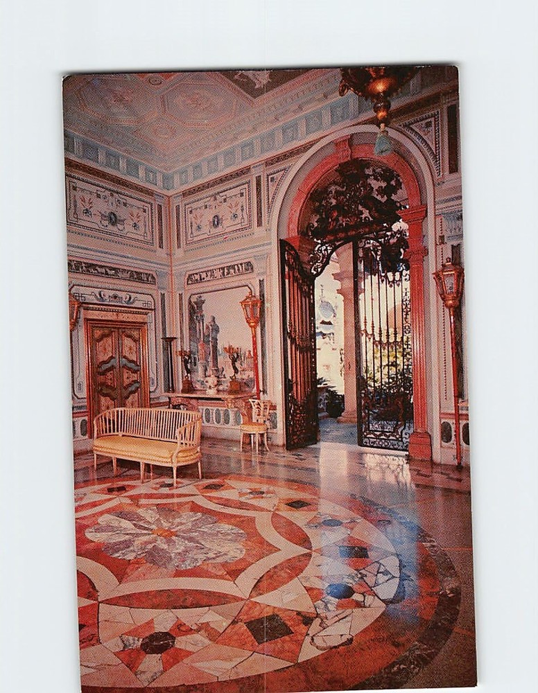 Postcard Tea Room Vizcaya Dade County Art Museum Miami Florida USA
