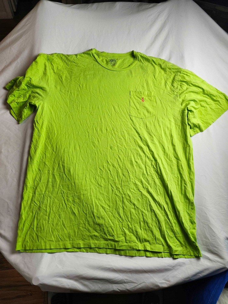 Polo Ralph Lauren T-Shirt Mens Size 2XLT Green Short Sleeve Pocket Tee Crew Neck
