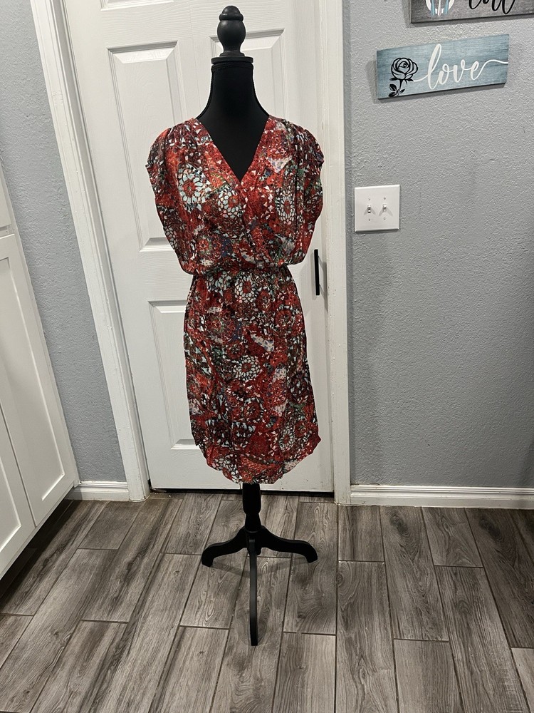 Women's Floral Print  Sleeves Dress CABI size S
