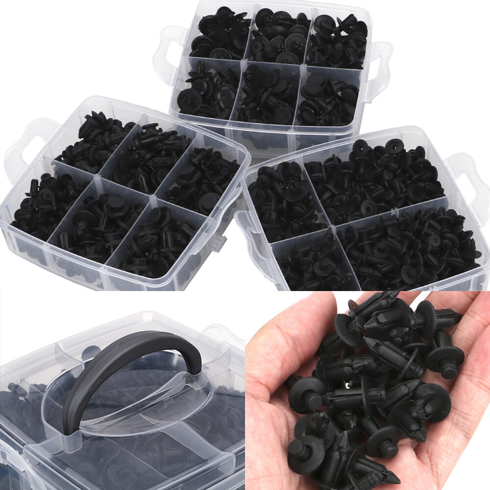 625pc Plastic Rivets Fastener Car Fender Bumper Door Push Pin Clip Remover Tool