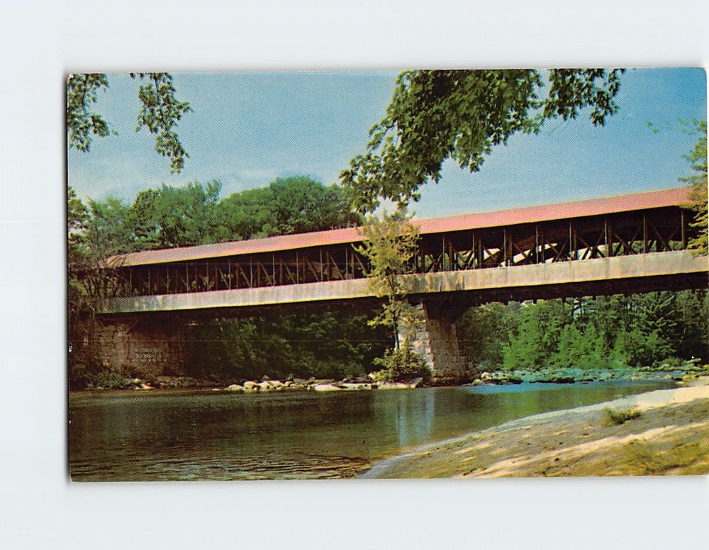 Postcard Saco River Covered Bridge Conway New Hampshire USA
